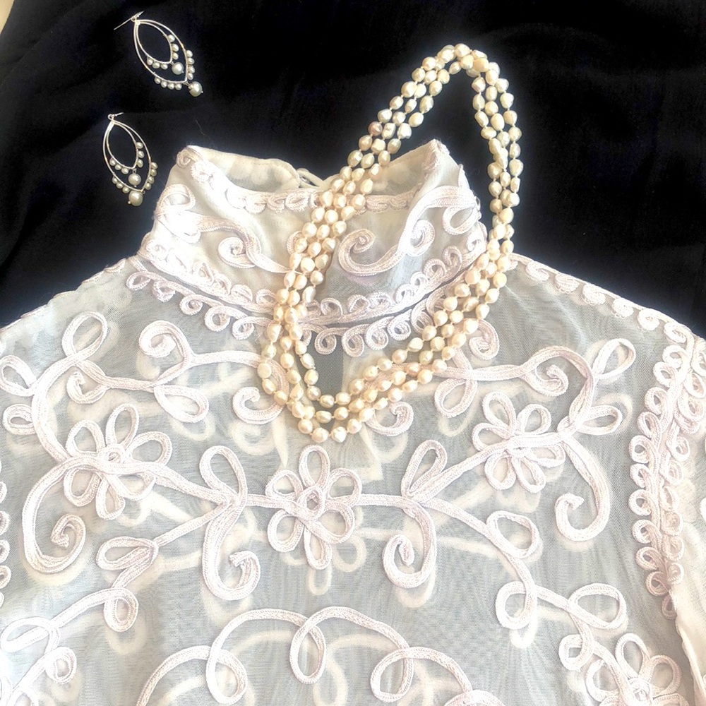 Beautiful Night Way lace sheer top
